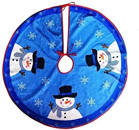 EBTOYS Christmas Tree Skirt Christmas Snowman Plush Skirt Christmas Decorations-Blue,31inch