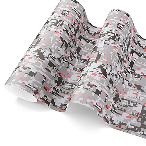Urban Red Camouflage Digital Camo Vinyl Wrap Decal Sticker Bubble Free Car Self Adhesive Film - 4"X8" (10Cmx20Cm) Sample #TOP27