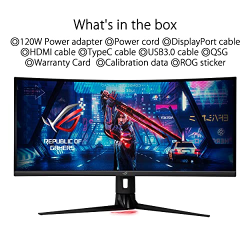 ROG Strix XG349C Monitor Gaming Curvo 34”, UWQHD (3440x1440), Fino a 180Hz, Fast IPS, Tempo Di Risposta 1ms, USB-C, G-SYNC, DisplayHDR 400, ELMB, Posizione Regolabile, Nero - Monitor - Immagine 6