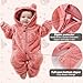 AiWMGL Newborn Baby Bear Outfit Suit With Fold-Over Mittens and Footies Girls Boys 18-24 Months Winter Fleece Clothes Suit Hooded Jumpsuit Romper Snowsuit