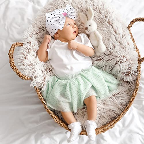 Baby Girls Turban Hats Big Bows, 5PCS Baby Girl Hats, Soft Hospital Hat for Newborn Infant Toddlers Girls2