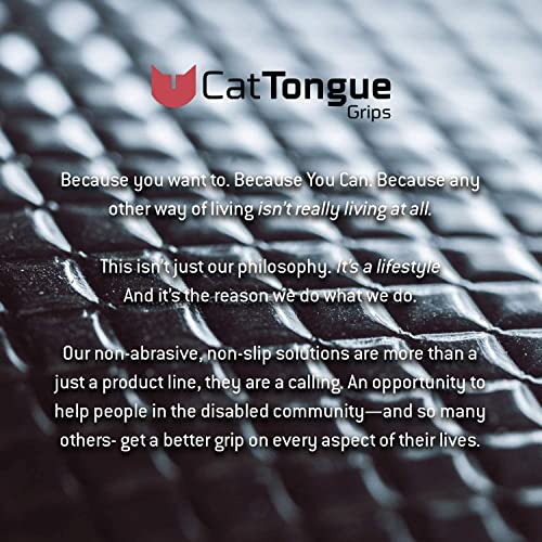 CATTONGUE GRIPS Non-Abrasive Grip Tape Heavy Duty Waterproof Anti Slip Tape for Indoor & Outdoor Use - Thousands of Grippy Uses: Home Goods, Hardware, Accessible Home and More! (Black Tape, 2pk)
