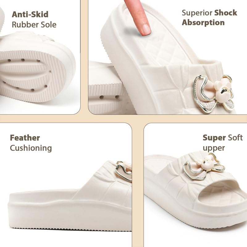 Image of Slipper for Women and Girls Flip Flops Summer Anti Skid Soft Pvc Sole Slide Home Indoor Slippers for Bedroom chappal