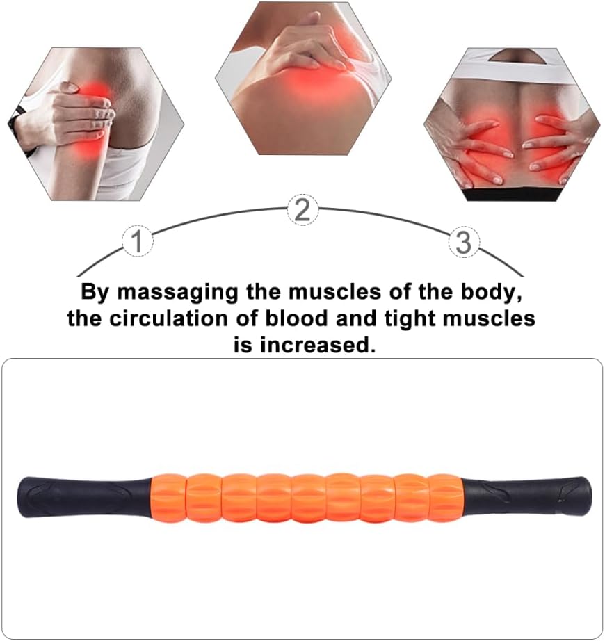 EXCEART Muscle Roller Stick 17-Inch Ergonomic Massage Bar for Deep Tissue Relief and Muscle Relaxation Portable Massage Tool for Back Thighs Calves and Arms - Image 3