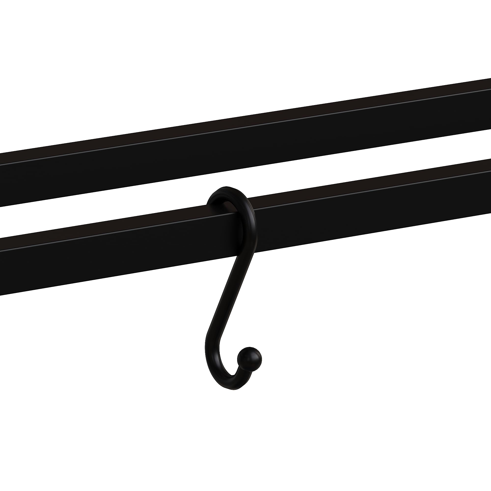 Küchenschrank mit Arbeitsplatte & Stromanschluss, 183cm hoher Kücheninselschrank mit Hängeregal, Holzoptik/Schwarz, für Küche & Esszimmer (Holzoptik)