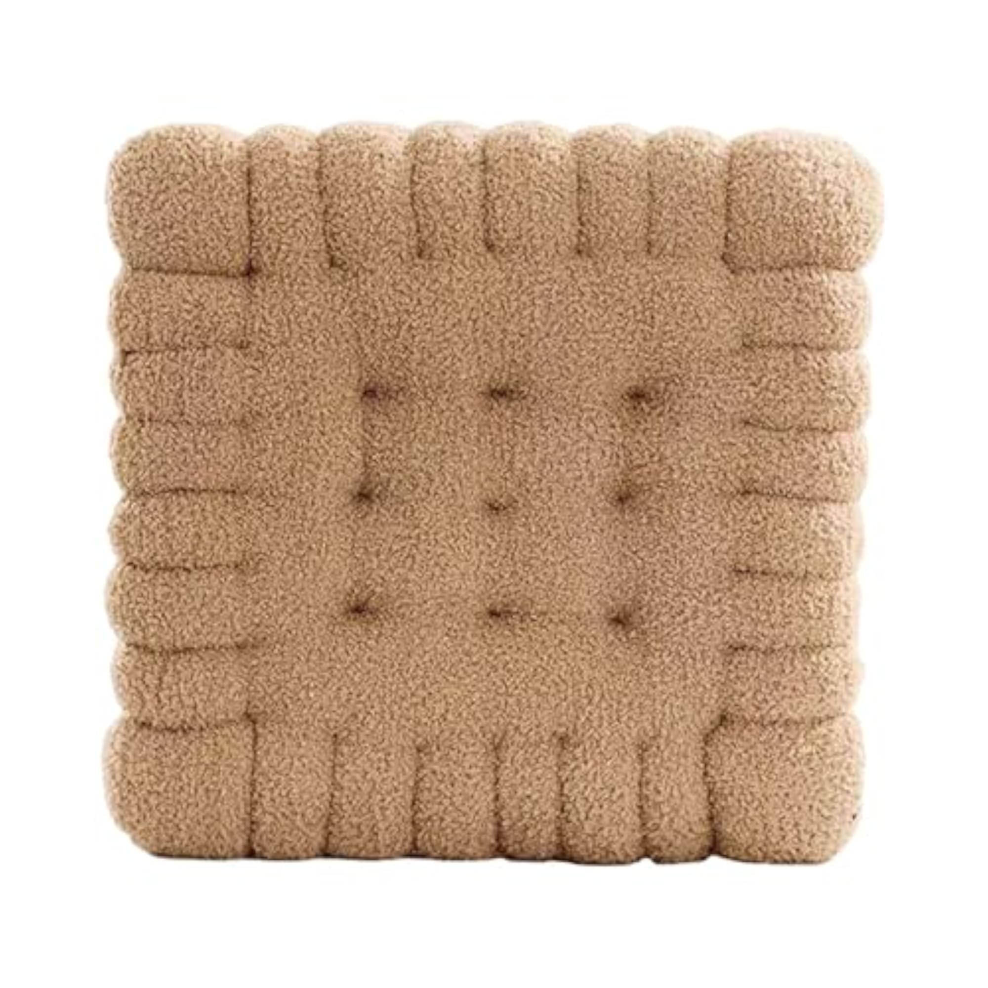 Biscuit Shape Cushion Comfortable Modern Seating Mat for Office Balcony Khaki Square