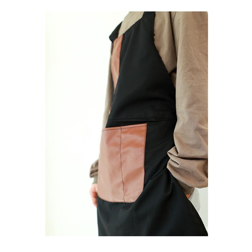 TEESONG Delantal de Chef Delantal de Cocina for el hogar, Lona, ​​Barista, Tienda de té con Leche, Catering, Estudio de Arte, Ropa de Trabajo for Hombres y Mujeres Delantales para Hombres(A)