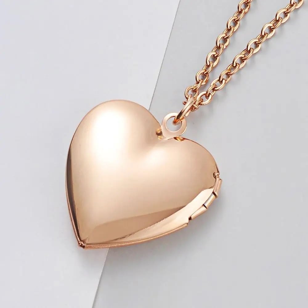 Collana con medaglione a cuore in argento sterling 925 da donna, collana con pendente a forma di foto, immagine che contiene immagini