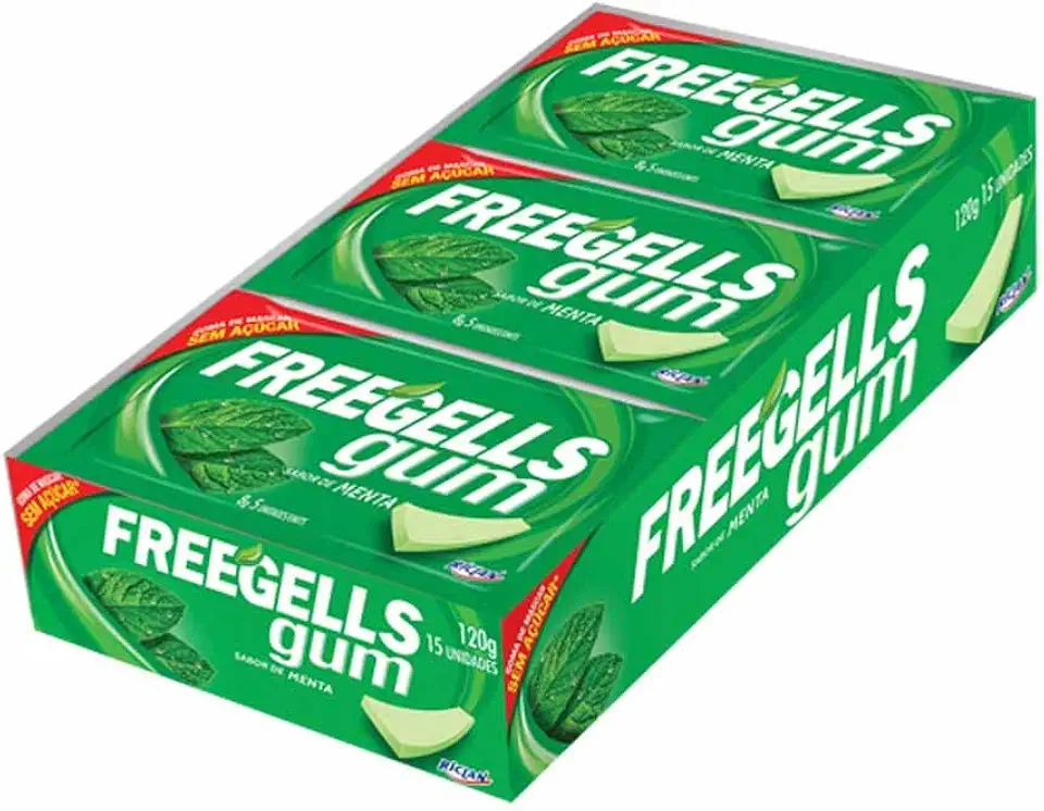 Chiclete Gum Menta 8g c/15 - Freegells