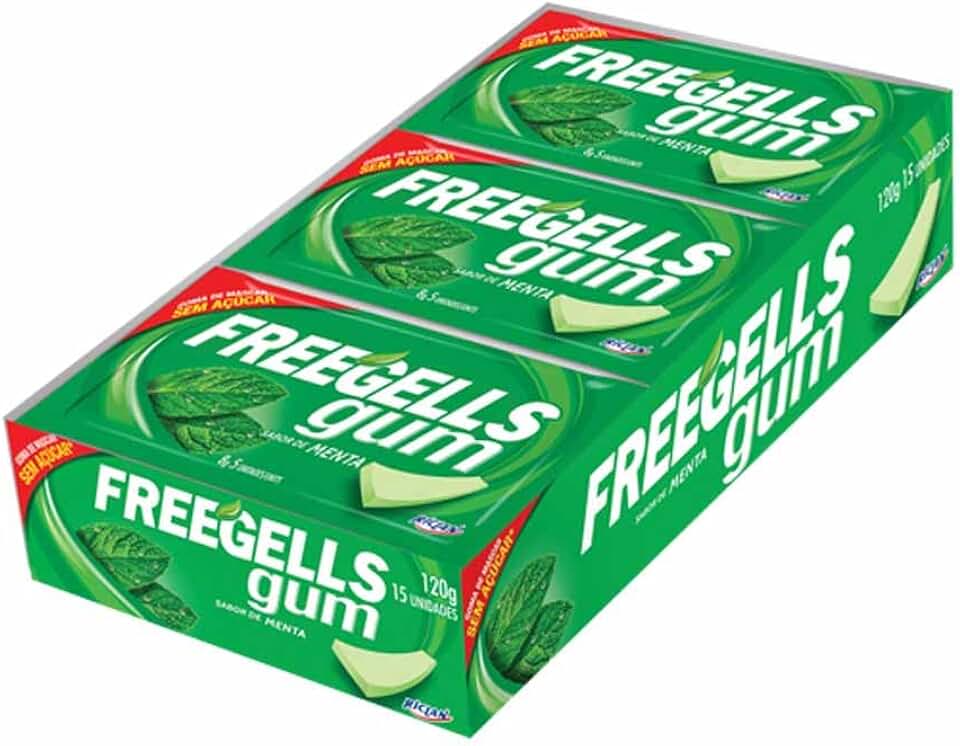 Chiclete Gum Menta 8g c/15 - Freegells