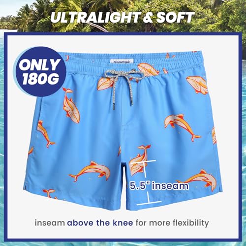 Image of maamgic Mens Swim Trunks 5 Inch with Mesh Liner Breathable for Beach