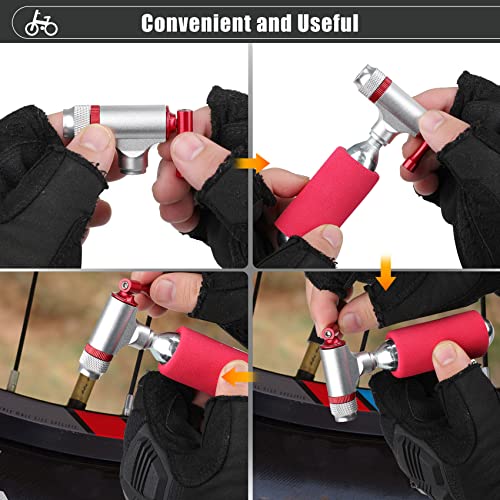 Co2 Inflator Kits With 10 X 16G Co2 Cartridges For Bike Tires Presta And Schrader Valve Compatible,Bike Tire Pump For Mountain And Road Bicycles Included Insulated Sleeve #TOP3
