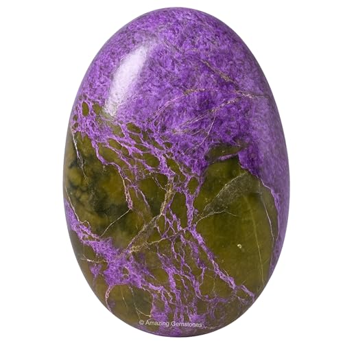 Image of Amazing Gemstone Stichtite Crystals and Healing Stones - Large Palm Stone Crystals Piedra - Crystal for Good Luck, Balanced Positive Energy, Meditation - Unique Stocking Stuffers, Gifts for Women, Men