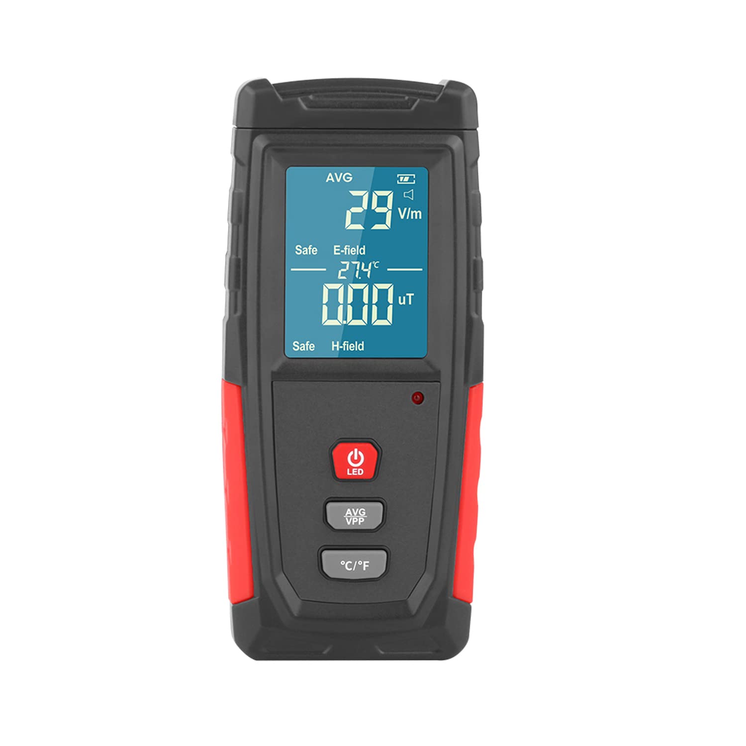 Détecteur de rayonnement électromagnétique portable rechargeable avec alarme et écran LCD