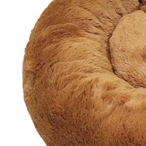 Cama Pet Caminha Redonda Pelúcia Nuvem Cachorro Gato 50 x 50cm (Marrom)