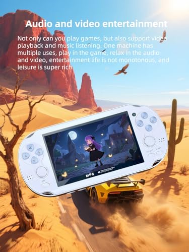 Retro Handheld-Spielkonsole, 4,3-Zoll-Bildschirm, Handheld-Gaming-System mit Zwei Joysticks, unterstützt TV-Anschluss, Geburtstagsgeschenk für Kinder und Erwachsene (Black) – Bild 6