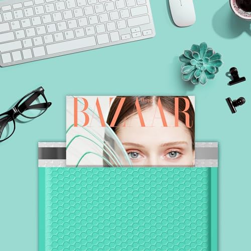 Image of Fuxury 250 Pack Teal Bubble Mailers 10.5x16 Inch, Self Seal Padded Envelopes Waterproof Mailing Envelopes Bubble Padded Cushioning Mailer for Packaging, Small Business Large #5