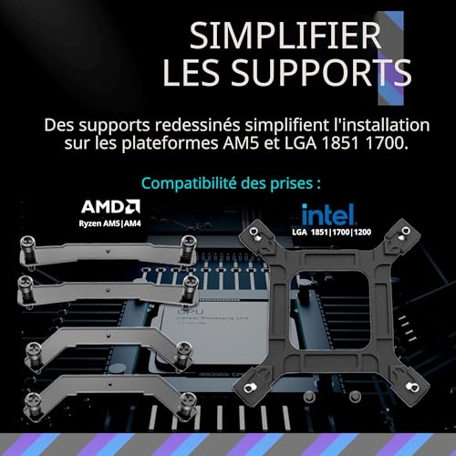 CoolerMaster MasterLiquid 360 Atmos ARGB Close-Loop AIO Liquid Cooler, Customize Pump, Sickleflow Edge PWM Fans, 360mm Radiator, CryoFuze, AMD Ryzen AM5/AM4, Intel LGA1700/1200 (MLX-D36M-A25PZ-R1) - 9