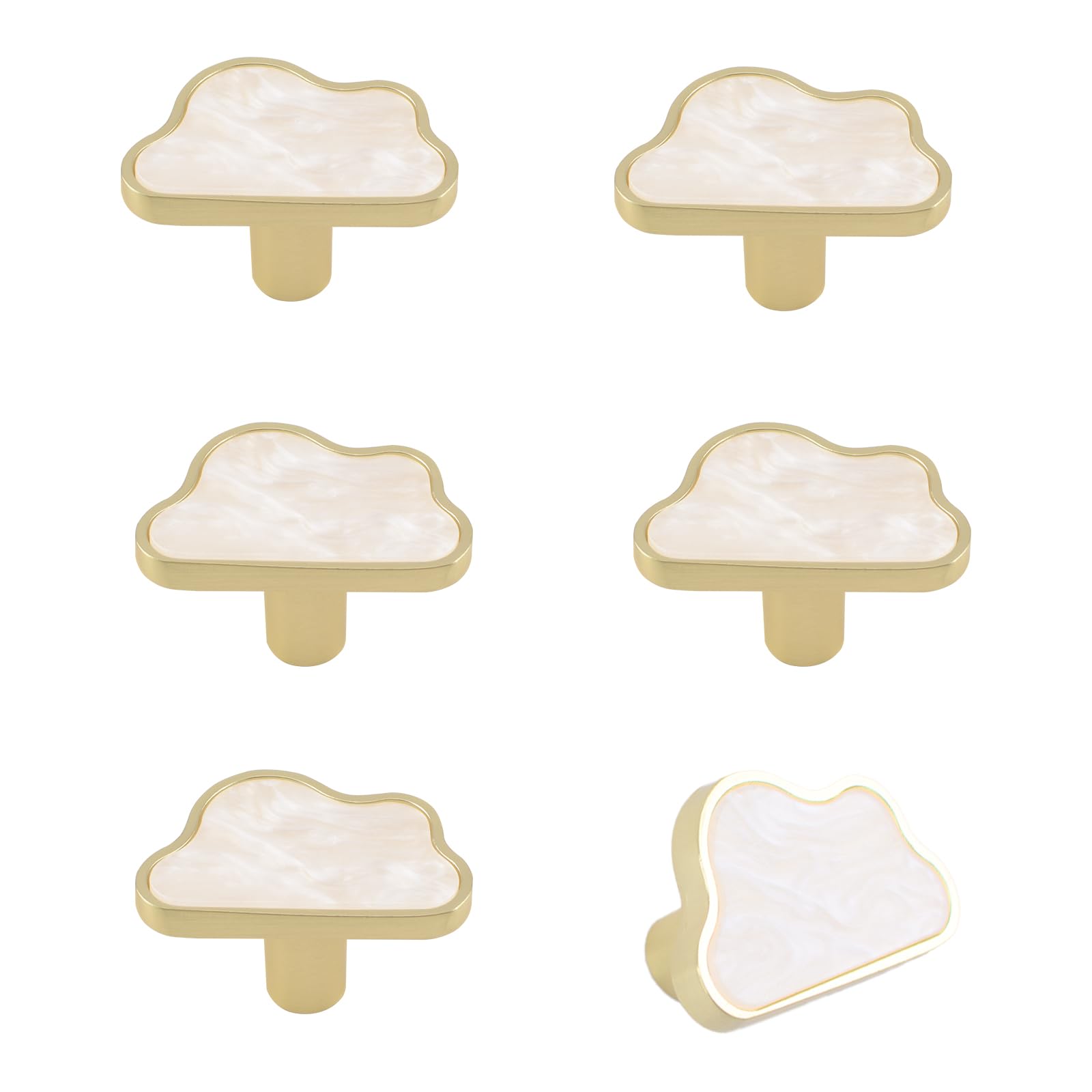 MOROBORDecorative Cloud Kitchen Cabinet Knobs, 6 Pack Creative Dresser Drawer Pulls Furniture Cupboard Door Pull Handles Single Hole Zinc Alloy Knobs Furniture Accessories
