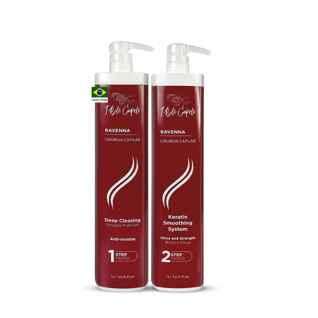 I Belli Capelli Ravenna Cirugia Capilar, Keratina Brasileña Sin Formol 33.8 Fl Oz (Pack of 2)