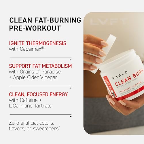 Image of Kaged Thermogenic Powder Clean Burn Orange Mango Men & Women Weight Management Supplement Natural Caffeine Apple Cider Vinegar 30 Servings