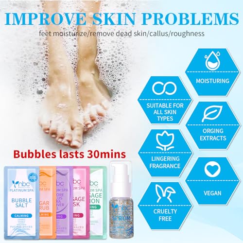 nbc BeautiLab Pedicure Foot Soak Set - Upgraded 6 in 1 Foot Spa, Foot Bath Spa, Pedicure Kit, Foot Soak for Tired & Dry Cracked Feet, Athletes Feet and Calluses (Pacific Waves) - Thumbnail 2