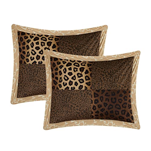 Grand Avenue Leopard Print 7 Pieces Queen Comforter Set, Bed In A Bag, Brown Matching Pillows & Shams, Bed Skirt, Premium Quality, Ultra-Soft #TOP2