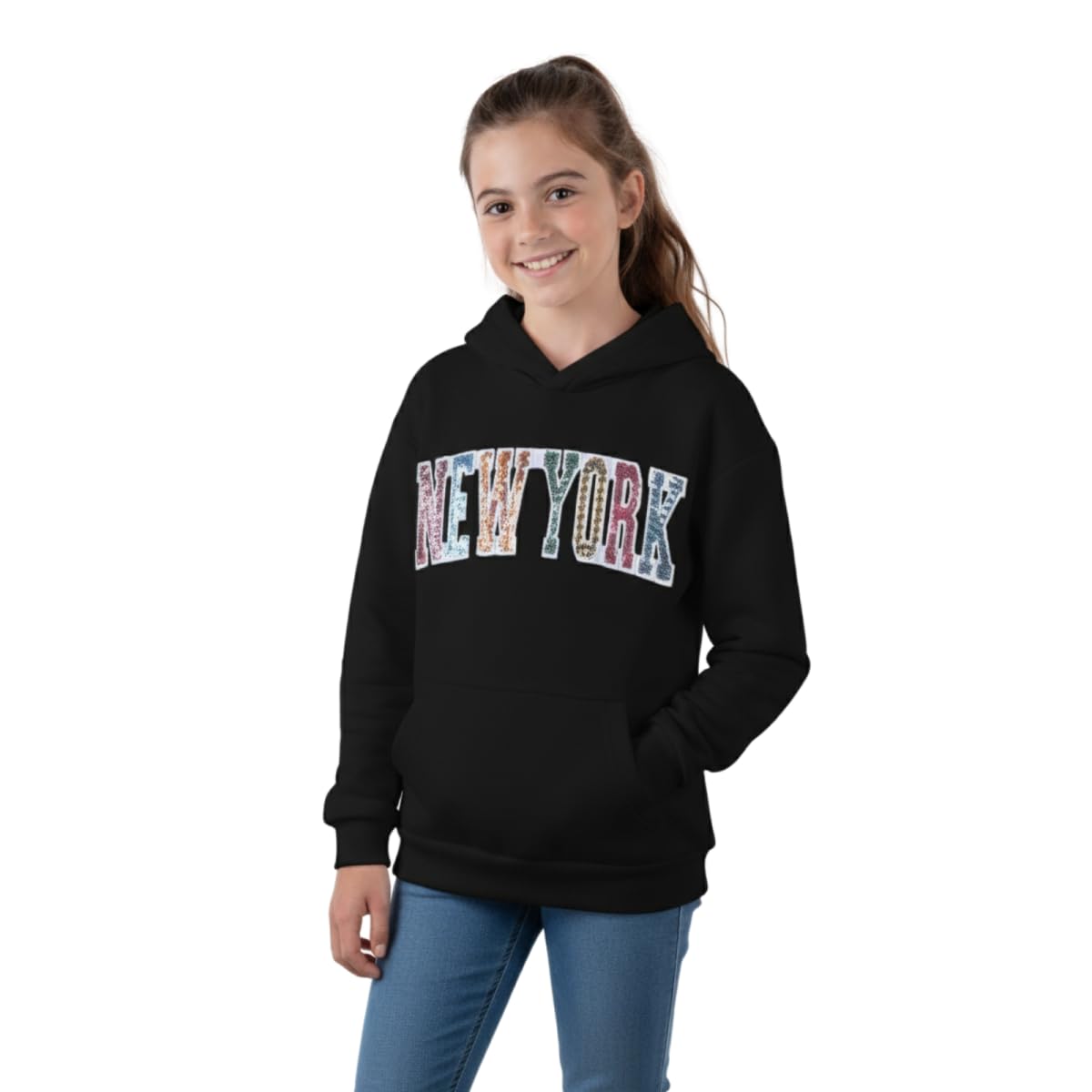 WELAKEN Girls New York Hoodies Sweatshirts Long Sleeves Pullover Tops