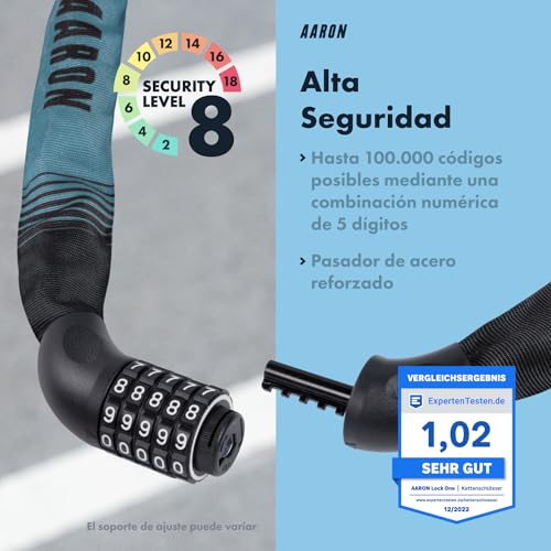 AARON Lock One candado de Bicicleta con código numérico de 5 dígitos, Alto Nivel de Seguridad, para Bicicleta eléctrica, Bicicleta de montaña, Bicicleta de Trekking, Bicicleta de Carretera - imagen 4