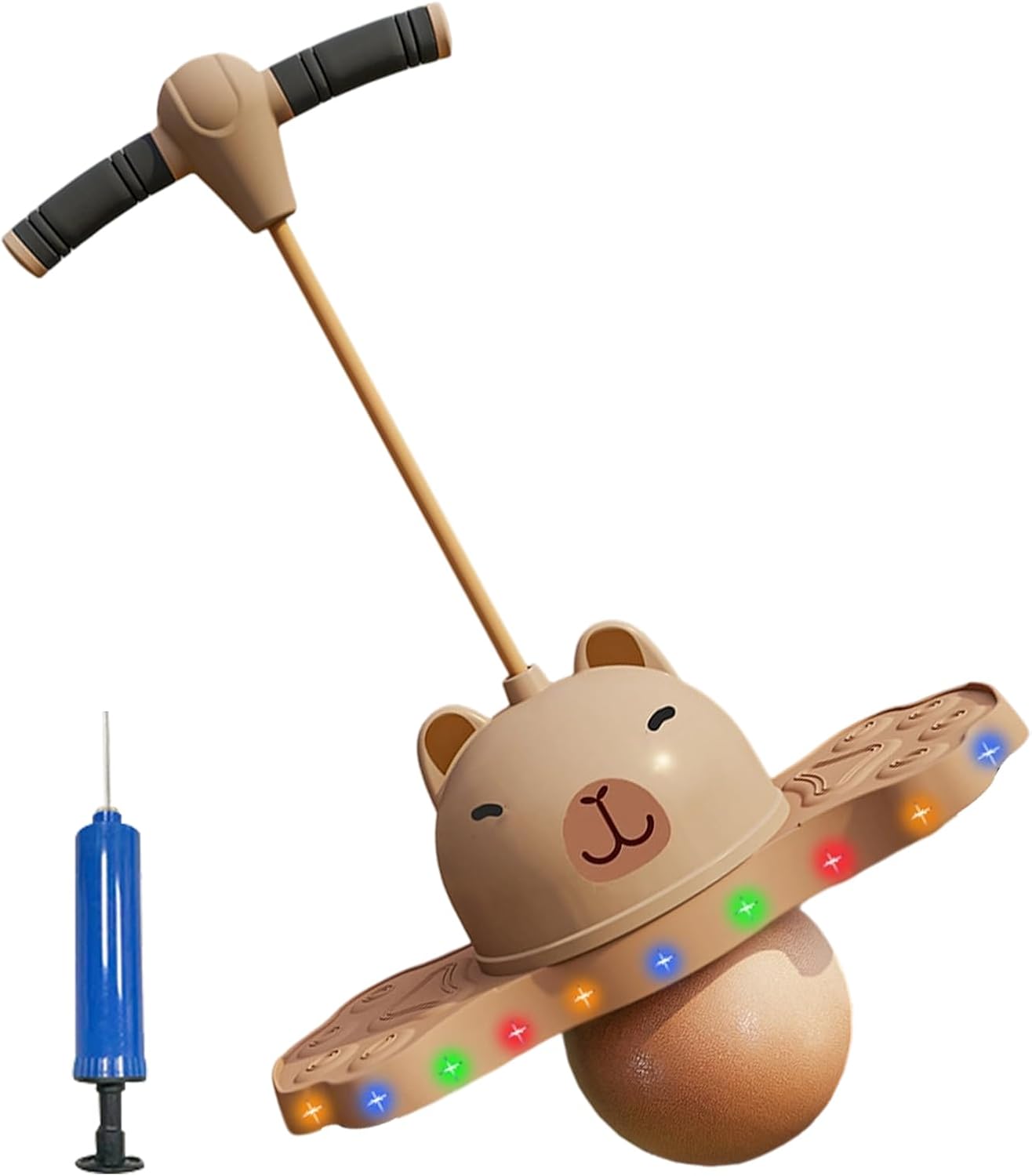 Bouncy Hopping Ball, Capybara Cartoon Design Jumper, Inflatable Jumping Ball with Handle, Fun Exercise Toy Category Indoor Outdoor, Activity for Beginners Girls Adults School Park Gatherings