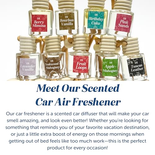 Image of C&E Craft Co Hanging Car Air Freshener Diffuser 2 Pack, Long Lasting Fragrance Oil Car Freshener, Glass Bottle Auto Air Freshener, Made in USA (Sugar Cookie)