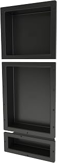 Redi Niche Triple Niche Recessed Shower Shelf- Black, Three Inner Shelves, 16-Inch Width x 40-Inch Height x 4-Inch Depth