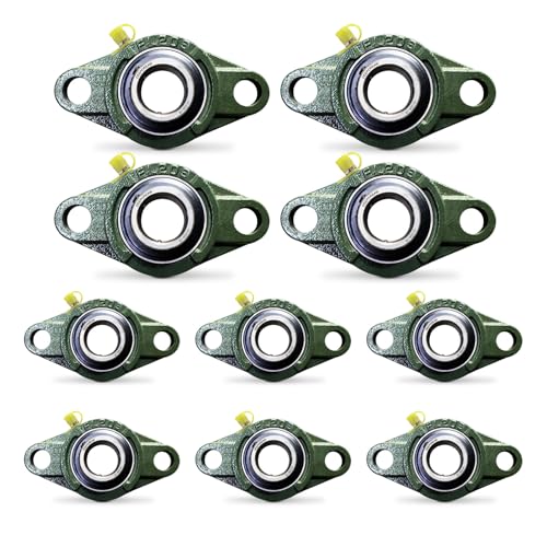 UCFL205-16 Pillow Block Bearing Pack of 10 Flange Mounted Pillow Block Bearings Chrome Steel Bearings with 1" Bore