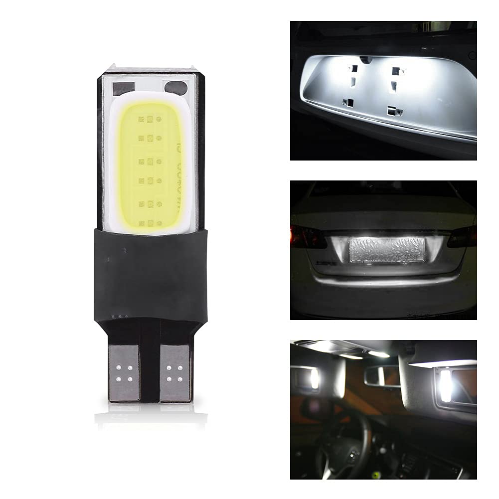 Qqmora Żarówka LED T10 W5W 6SMD Samochodowa Canbus Błąd COB Światło Tablicy Bocznej dla Różnych Pojazdów (Białe oświetlenie)