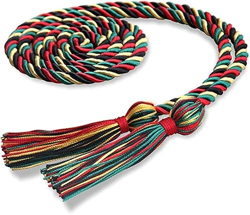 Endea Graduation 6 Pack Honor Cords 67\" With Tassel Ends (Kente)