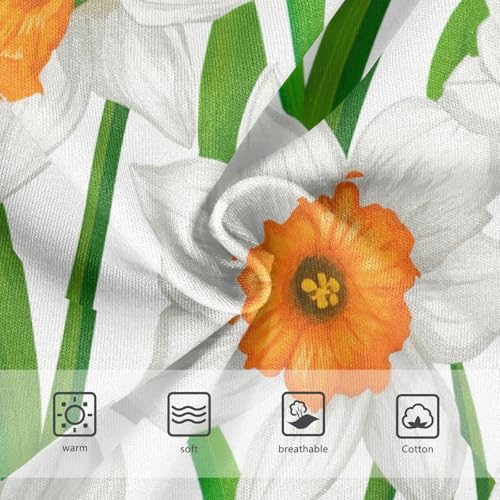 Cotton Toddler Girls Underwear White Daffodil Flowers Green Leaves Cute Panties Girl Stylish Briefs Girls Undies 2t3