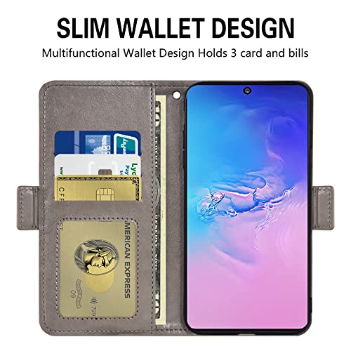 Asuwish Compatible With Samsung Galaxy S10 Lite Wallet Case And Tempered Glass Screen Protector Flip Wrist Strap Card Holder Cell Phone Cover For Glaxay S10Lite S 10 10S Galaxies A91 Women Men Gray thumb #2
