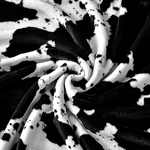 Bnuitland Black Cow Print Blanket With Cow Storage Bag,300 Gsm Double Sided Outdoor Lap Throw,Gift Blanket For Adults And Kids,Lightweight Fuzzy Decor Blanket,Super Soft Cozy Flannel Bed Throw #TOP7
