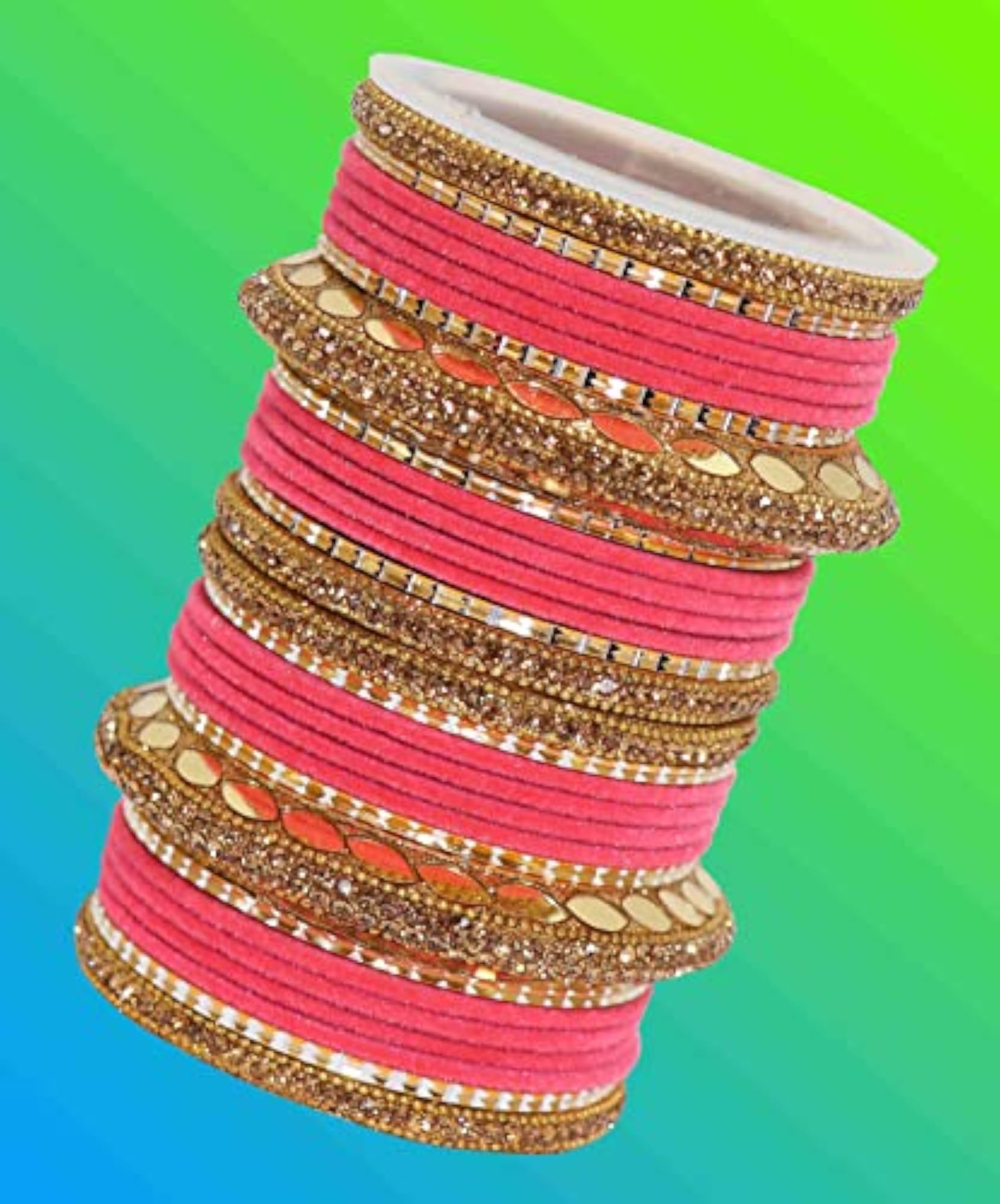 Zircon Gemstone Velvet Chuda Set For Girls