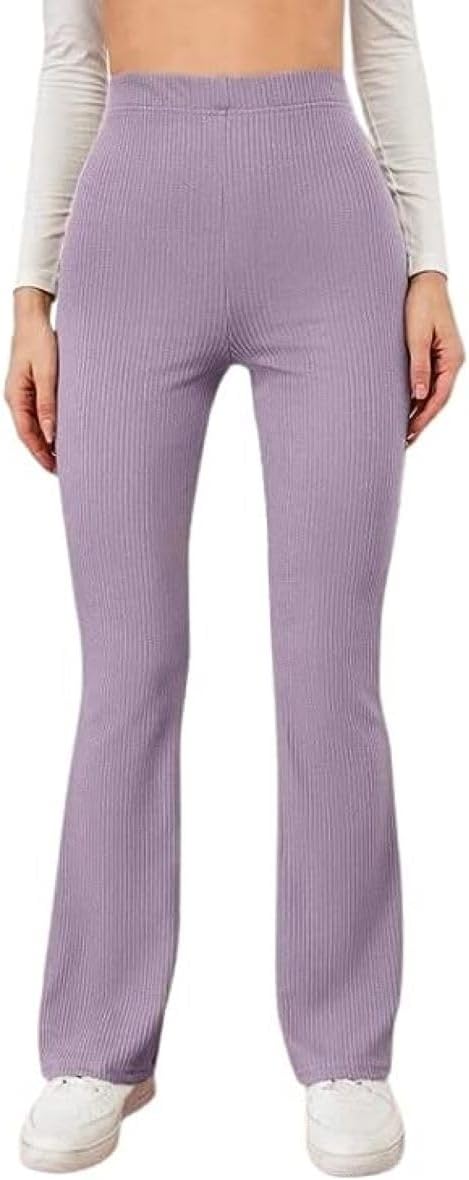 Western Trousers Pants for Women | Stretchable Yoga Pants | Boot Cut Ribbed Trouser| Bell Bottom Trousers for Women
