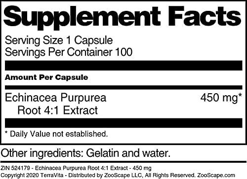 Miniatura 4 de Extracto de raíz de Echinacea Purpurea 41 - 450 mg (100 cápsulas, ZIN 524179) - Paquete de 3