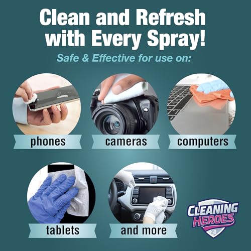 CLEANING HEROES 99% Isopropyl Alcohol Spray, 32 Fl. Oz - Ultimate Rubbing Alcohol Cleaner for Electronics, Wounds, and Household Use