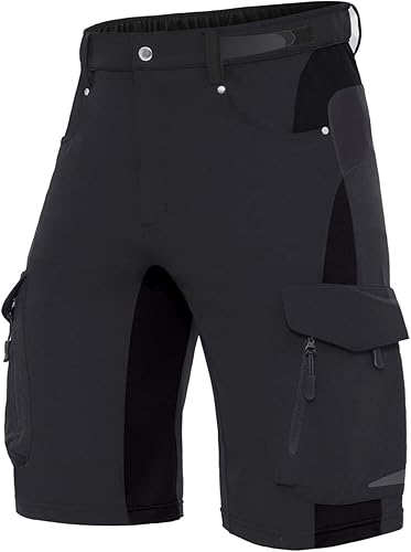 XKTTAC Men's Outdoor Quick Dry Lightweight Stretch Cargo Shorts for Hiking, Tactical, Casual, Fishing, Golf, Camping, Travel with 6 Pockets (Black, X-Large)