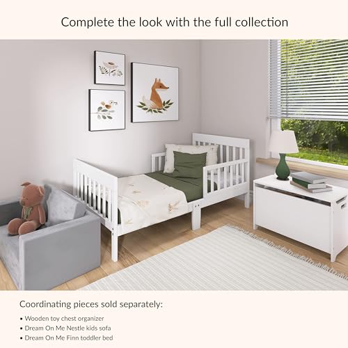Dream On Me Finn Toddler Bed in White, Greenguard Gold and BSA Certified, Non-Toxic Finish, Made of Sustainable New Zealand Pinewood, Low-to-Floor Design with Safety Guard Rails by Dream On Me - Image 6