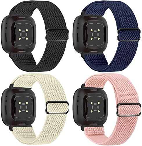 YCHDDER Elastic Strap Only Compatiable with Fitbit Versa 3/Fitbit Sense for Men Women,Adjustable Breathable Comfortable Stretchy Nylon Sports Replacement Wristband