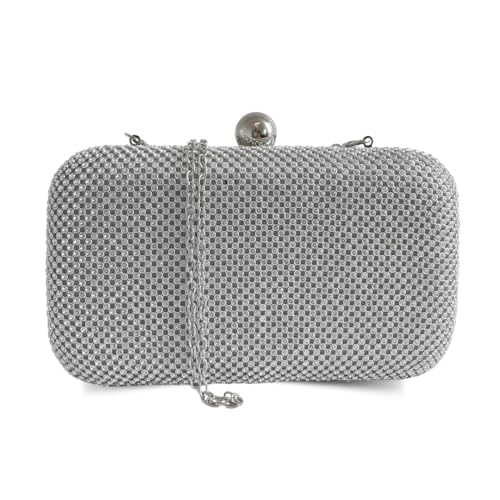 Bolsa Clutch Carteira De Festa Casamento Strass Camila (Prata)