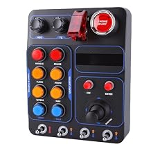 XUMIUZIY Gaming B utton Box - Simulation Driving Control with 19 Buttons 9 Types, PC Racing Simulator Instrument Center Controller with 30 Programmable Buttons and RGB Backlight