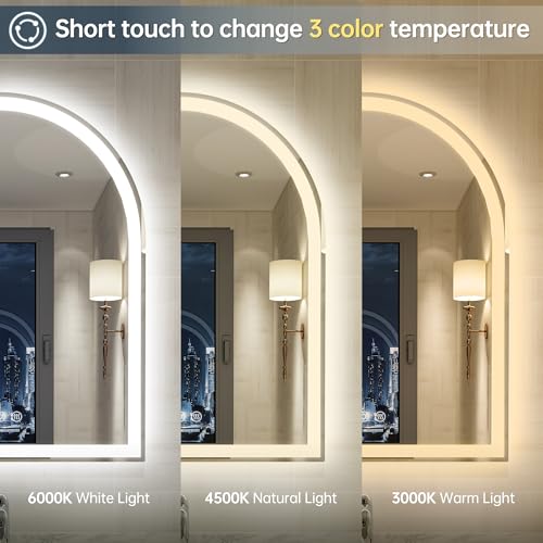 Smart Mirror with Lights and Bluetooth