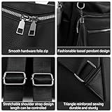 Shengxi Rucksack tasche 2 in 1 damen, Soft Leder handtasche Rucksack für Damen, Damen Freizeit multifunktional rucksack mittelgroß für den täglichen Gebrauch auf Reisen, Arbeit und Schule, schwarz