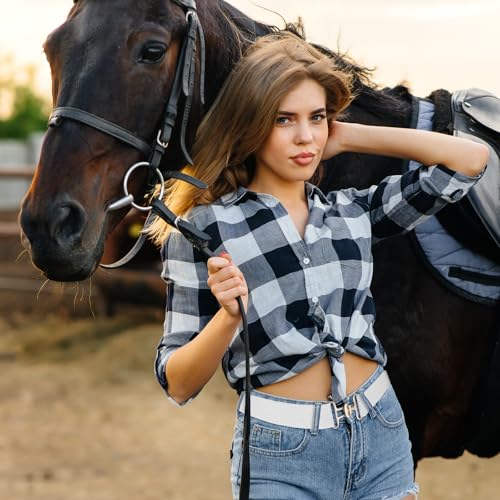 Andibro 2 Stück 1,5 Zoll Elastischer Reitgürtel, Reit Ausrüstung mit Surcingle Schnalle Englisch Reitgürtel Gebissgürtel Equestrian Elastic Belt für Frauen Reitsport Reiten